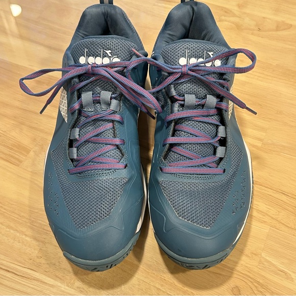 BLUSHIELD TORNEO 2 AG Diadora Blue and Red Athletic Shoes Size 10 - Picture 3 of 8